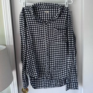 Hollister Blue & White Checkered Flannel